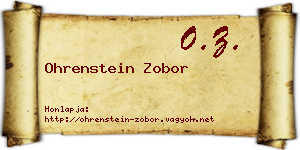 Ohrenstein Zobor névjegykártya